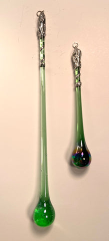 Soldered Light Green Glass Raindrop